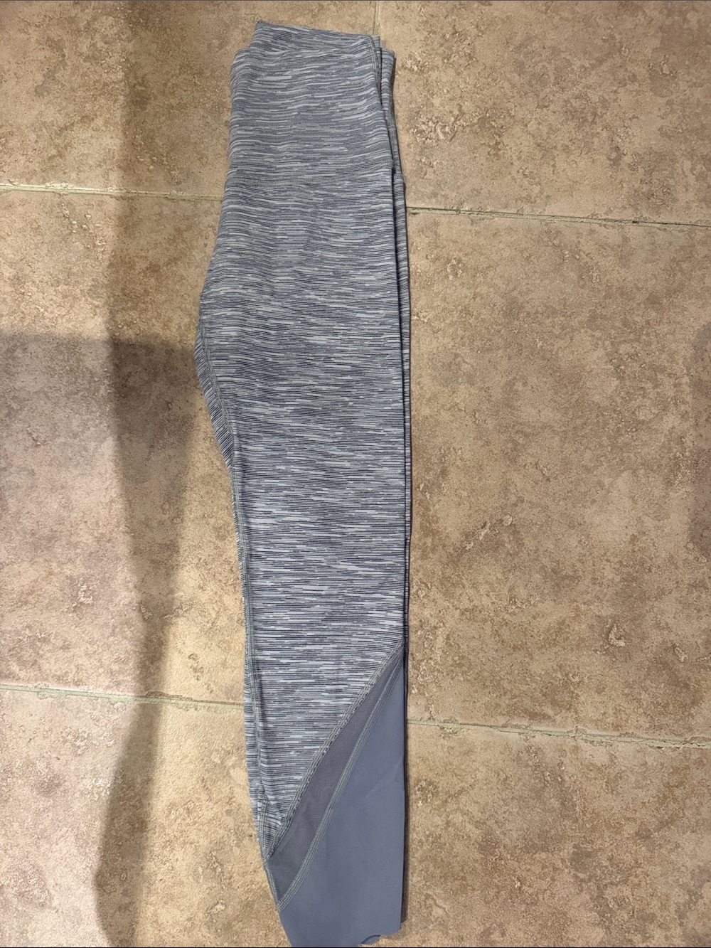 lululemon athletica grey leggings with thin fabric at the bottom size 4